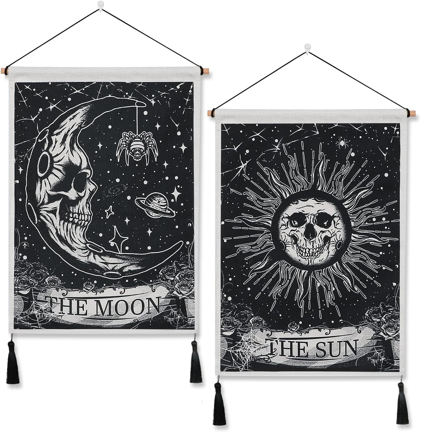 Wandteppich Weldomcor Totenkopf Tarot Set Sonne Startseite – Accessoires und Dekorationen Naty Shop Totenköpfe Totenköpfe