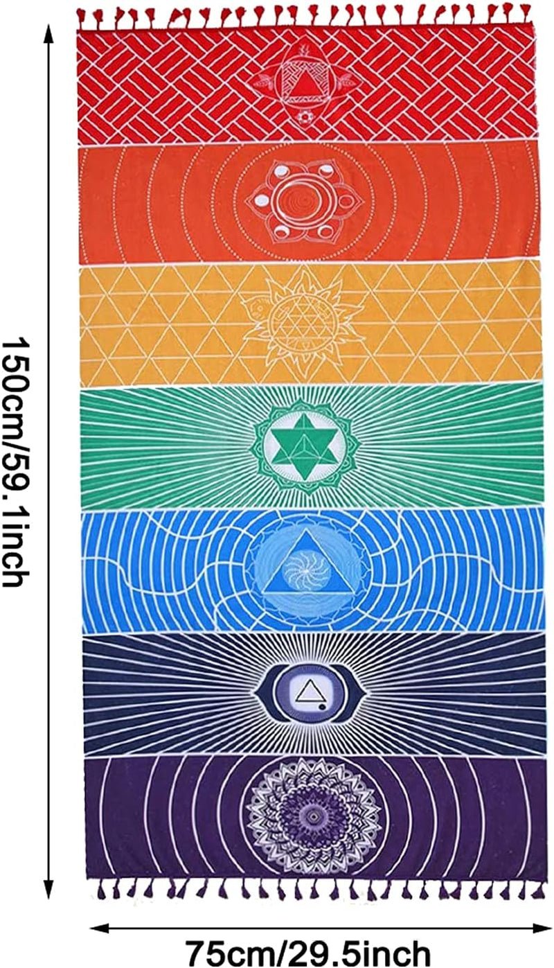 Wandteppich Yoga Meditation Sieben Chakra Hippie Casa - Accessoires und Dekorationen Naty Shop