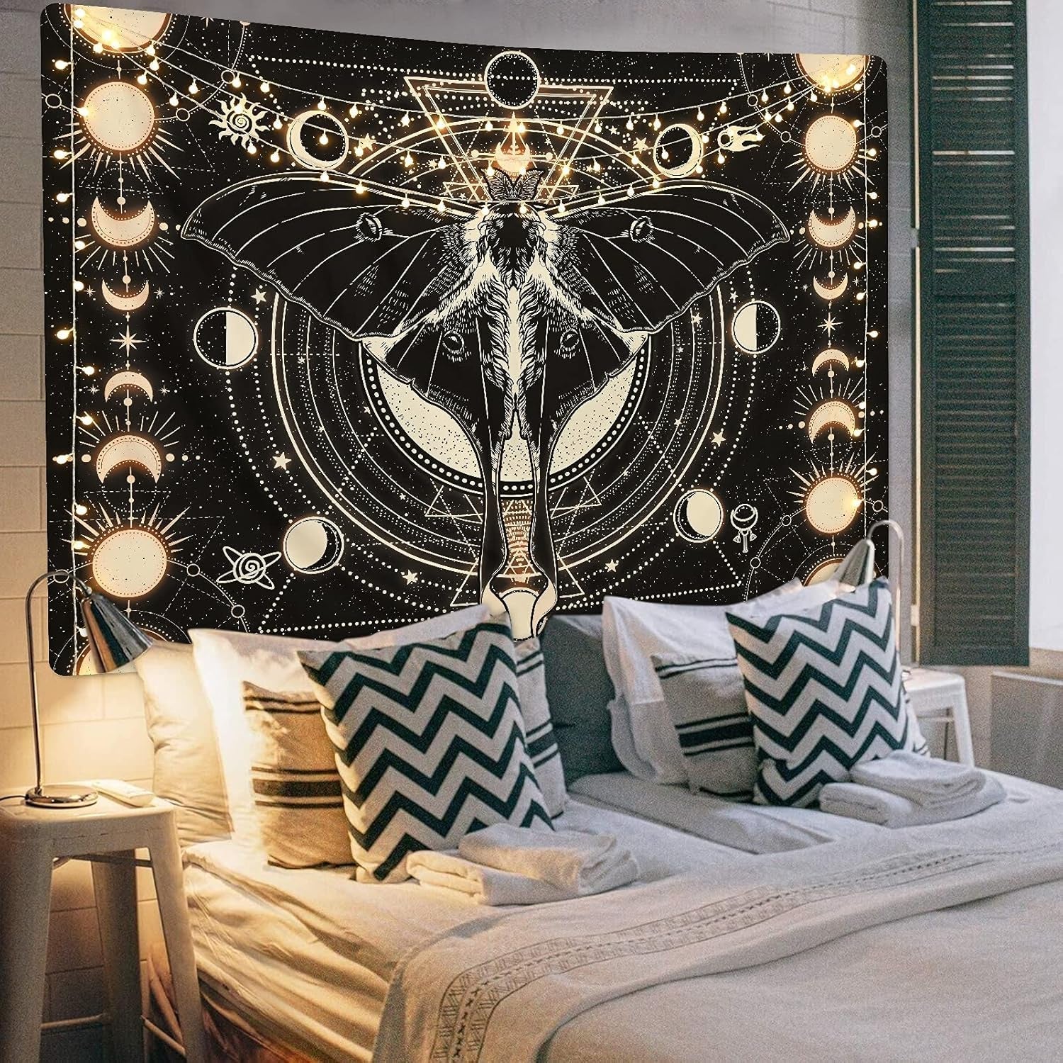 Wandteppich Yrendenge Motte schwarz Sonne Mond natürlich Zuhause – Accessoires und Dekorationen Naty Shop