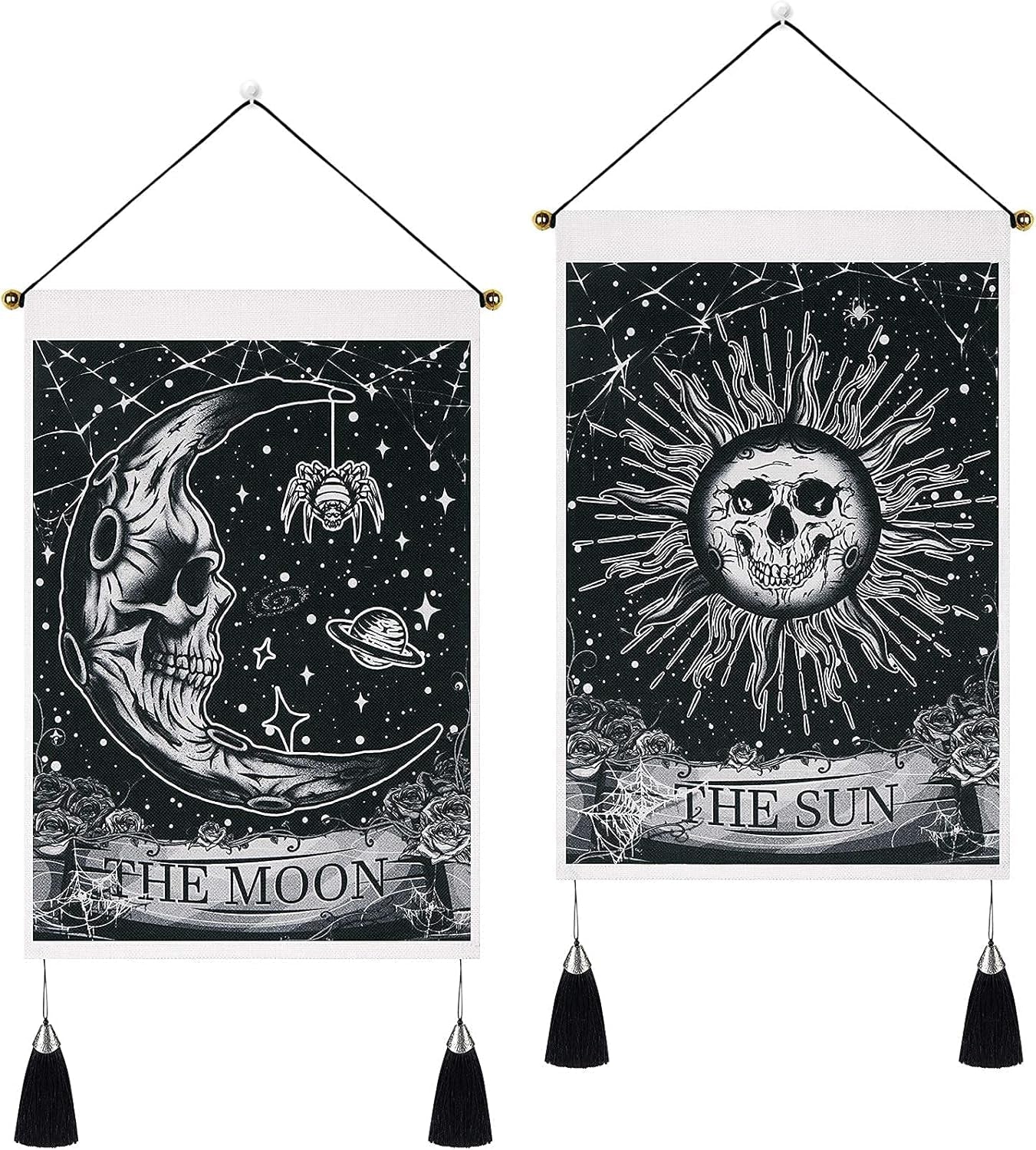 yugarlibi Wandteppich 2 Stück kleine Wandteppiche zum Aufhängen Mond und Sonne Zuhause – Accessoires und Dekorationen Naty Shop Gothic 35 x 50 cm