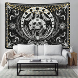 Gobelin Yugarlibi Skelett schwarze Schlange Motten ästhetische Leinwand Zuhause - Accessoires und Dekorationen Naty Shop