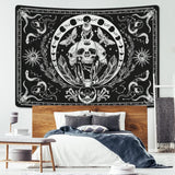 Gobelin Yugarlibi Skelett schwarze Schlange Motten ästhetische Leinwand Zuhause - Accessoires und Dekorationen Naty Shop