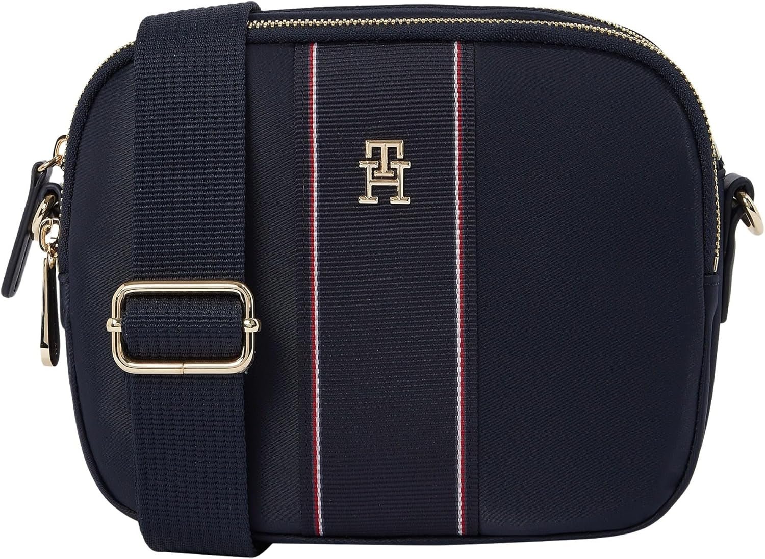 TOMMY HILFIGER Damen Poppy Kameratasche Body Aw0aw17230 Crossover-Gepäck und Reiseausrüstung Naty Shop Blau (Space Blue Body)