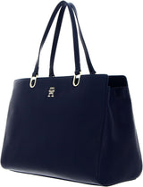 Tommy Hilfiger Damentasche TH Timeless Satchel mit Innentaschen, Blau (Space Blue), Einheitsgröße Damentaschen Naty Shop