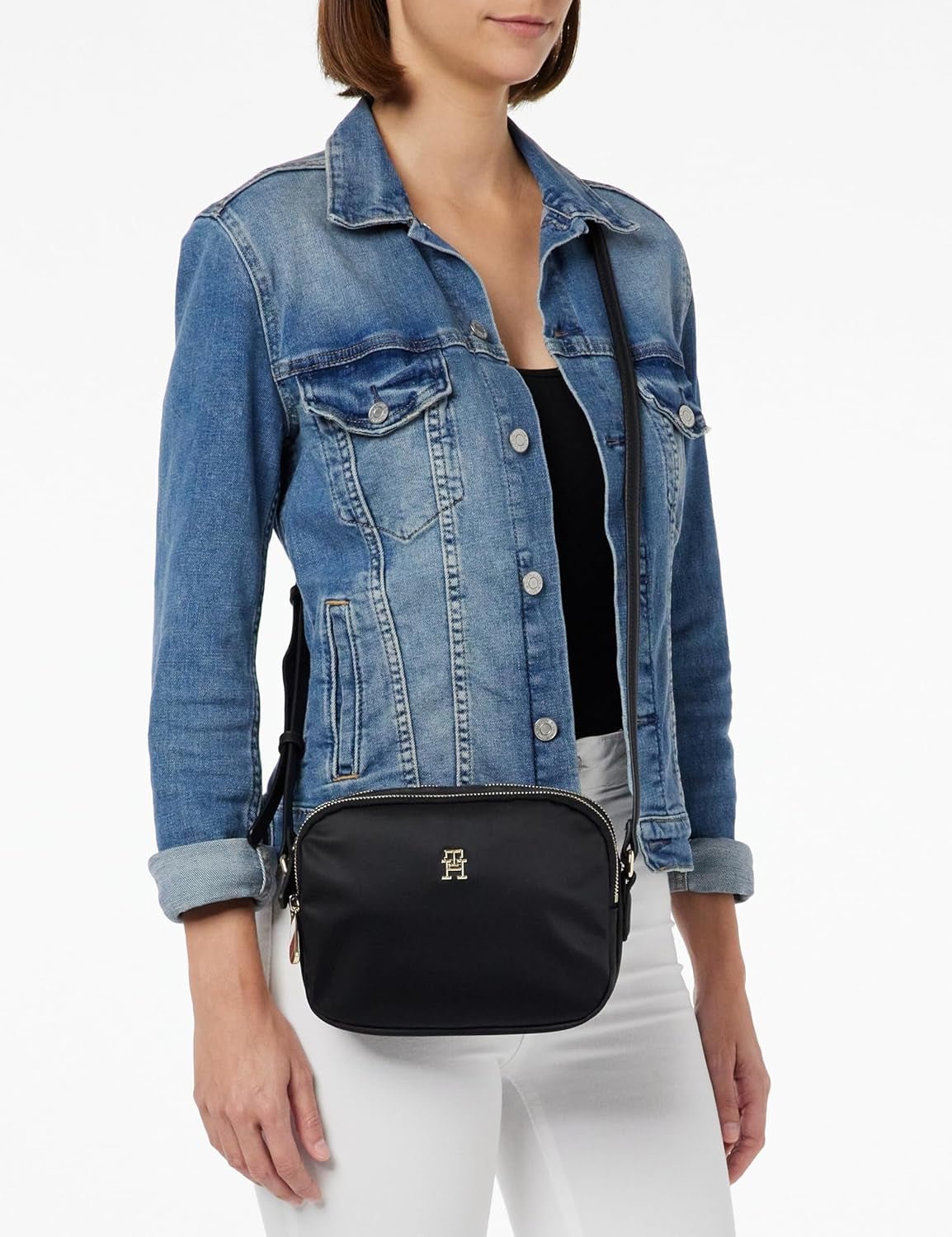Tommy Hilfiger POPPY TH CROSSOVER Crossovers Damen, Schwarz (Schwarz), OS Damentaschen Naty Shop