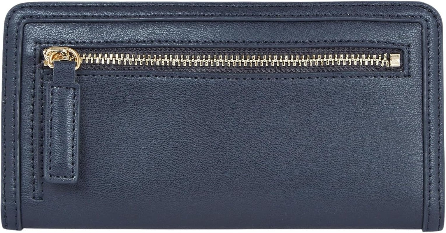 Tommy Hilfiger TH MONOTYPE LARGE SLIM WALLET Damenbrieftasche, Blau (Space Blue), OS Damenbrieftasche Naty Shop