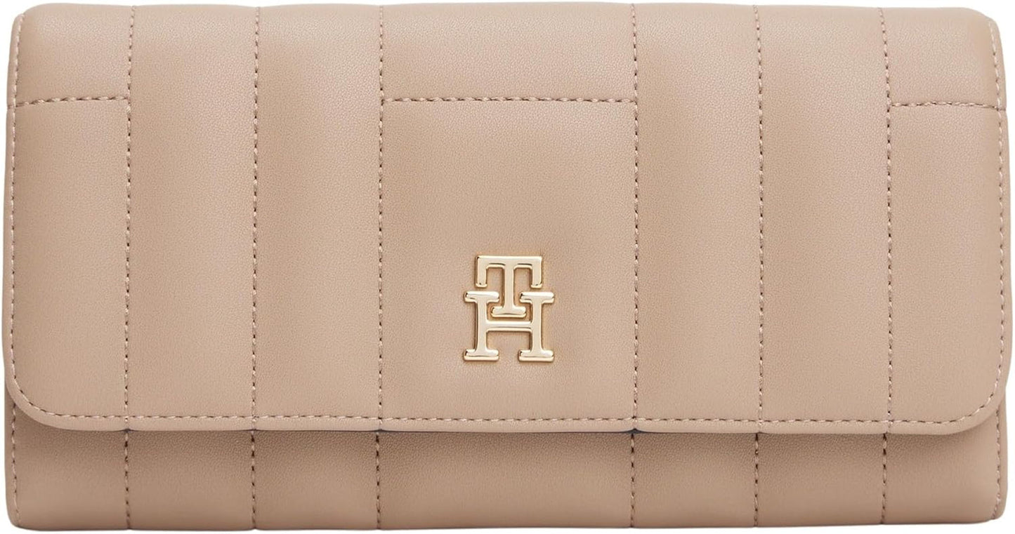 Tommy Hilfiger Damen-Geldbörse Feminine Flap Large, Beige (Coastal Taupe), Einheitsgröße Damen-Geldbörse Naty Shop Standardtitel