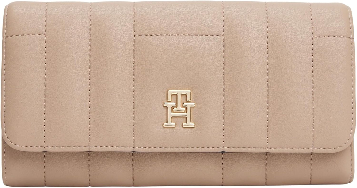 Tommy Hilfiger Damen-Geldbörse Feminine Flap Large, Beige (Coastal Taupe), Einheitsgröße Damen-Geldbörse Naty Shop Standardtitel