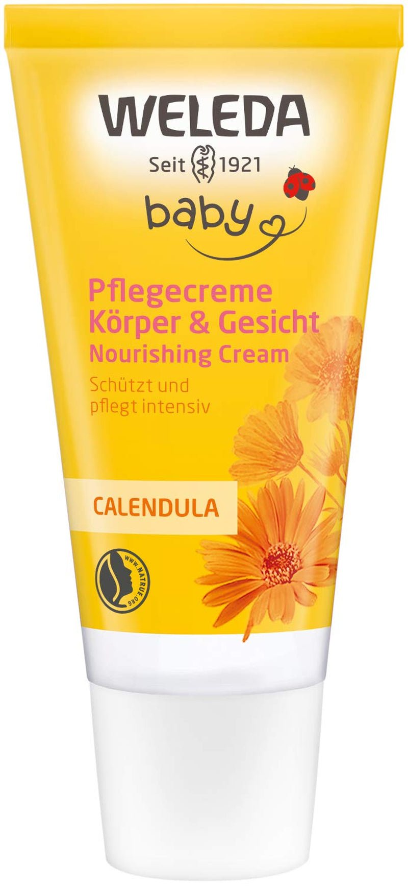 WELEDA Bio Baby Calendula Pflegecreme Körper & Gesicht 30ml – Gesichtscreme / Hautcreme für Naturkosmetik mit Sesamöl und Lanolin zur Pflege trockener Haut. Feuchtigkeitsspendende Pflegecreme für Babys und Kinder Kinder - Bade- und Hautpflege Naty Shop