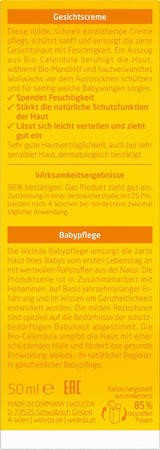 WELEDA Bio-Baby-Calendula-Gesichtscreme – Naturkosmetische Feuchtigkeitscreme mit Mandelöl und Bienenwachs zur Pflege trockener Haut. Natürliche Gesichtspflegecreme für Babys und Kinder (1x 50 ml) Kinder - Bade- und Hautpflege Naty Shop