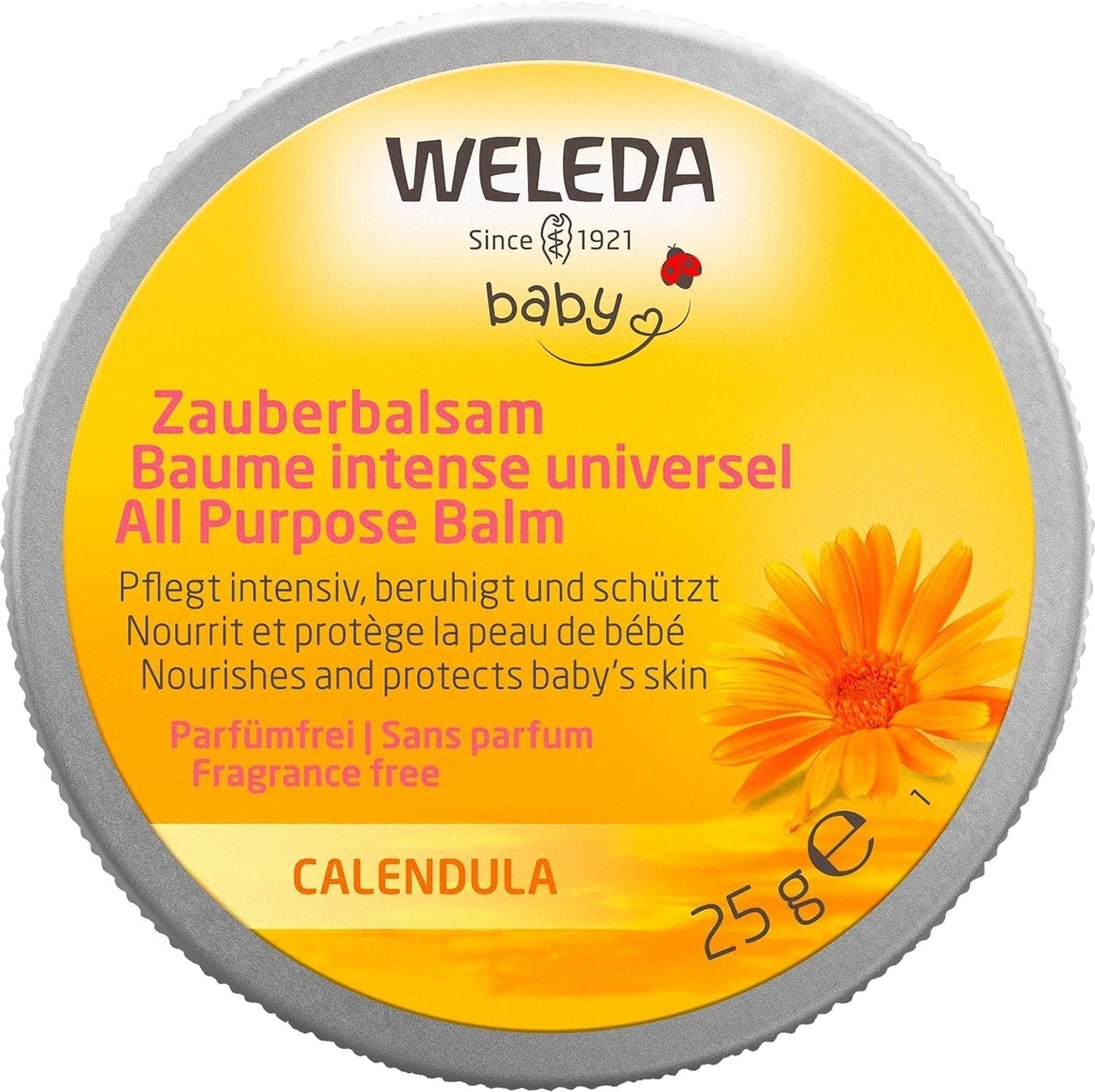 WELEDA Organic Baby Calendula Magic Balm – Universeller Balsam aus Naturkosmetik für Gesicht und Körper zur Pflege und Beruhigung trockener Haut und Lippen. Universeller, reichhaltiger Balsam für Babys und Kinder (1x 25g) Kinder - Bade- und Hautpflege Naty Shop