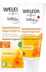 WELEDA Bio Baby-Calendula-Wundschutzcreme 75 ml – Naturkosmetische Wundsalbe / Babycreme zum Schutz der empfindlichen Babyhaut im Windelbereich. Hilft bei Rötungen, gereizter Haut und Schmerzen. Kinder – Bad und Hautpflege Naty Shop Wundschutzcreme 75 ml ohne Duft