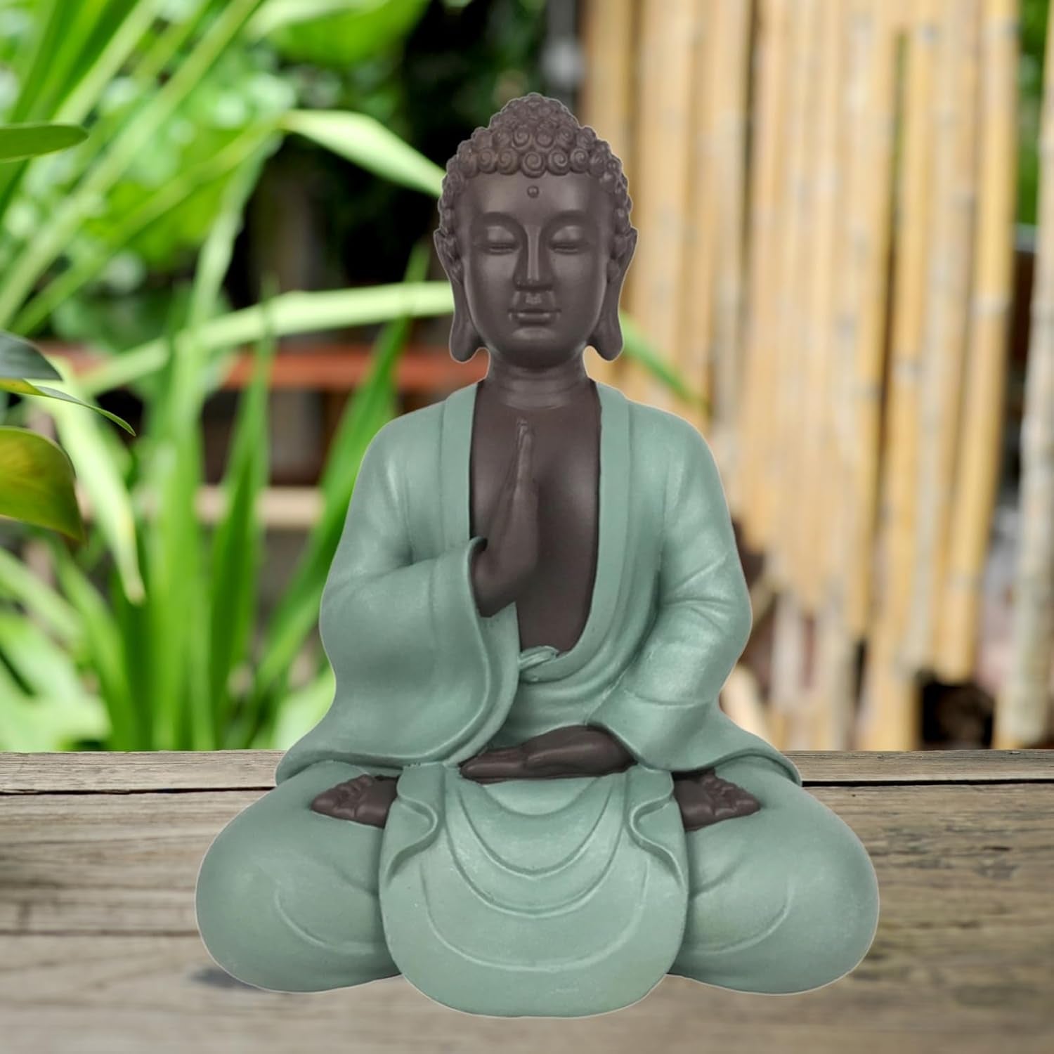 Zen Arôme SBM5 Zen Bodhi Statue, grün/braun, 20 cm hoch Statuetten und Skulpturen Naty Shop