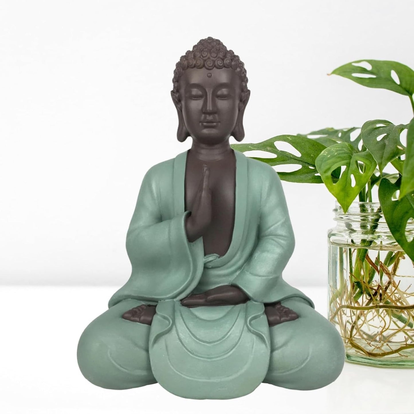 Zen Arôme SBM5 Zen Bodhi Statue, grün/braun, 20 cm hoch Statuetten und Skulpturen Naty Shop