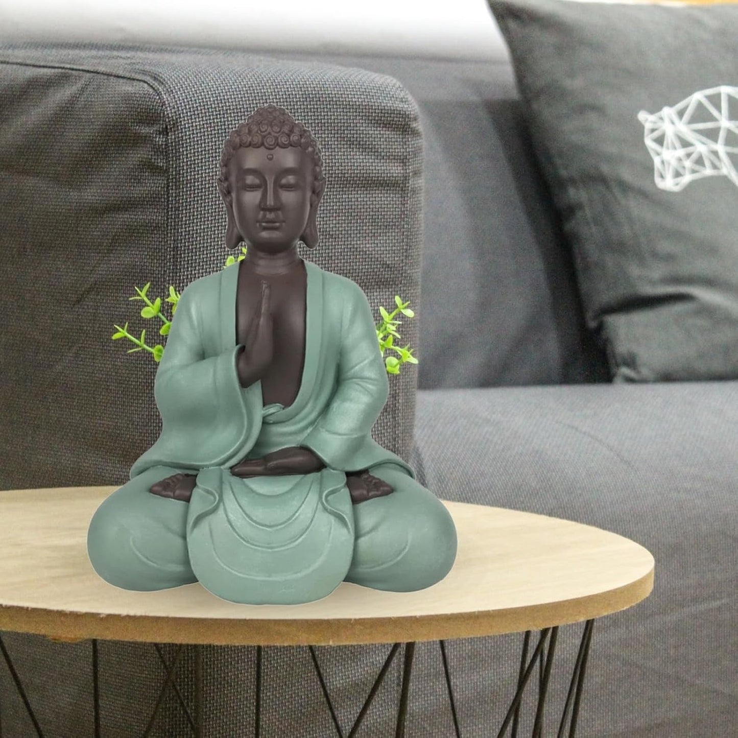 Zen Arôme SBM5 Zen Bodhi Statue, grün/braun, 20 cm hoch Statuetten und Skulpturen Naty Shop