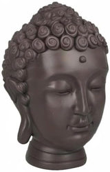 Zen'Light - Statuette mit Buddha-Kopf - Dekoration für Zen, Meditation und Feng Shui - Geschenk für eine entspannende und spirituelle Atmosphäre - Buddha-Statuette - Höhe: 20 cm - Farbe: grün/braun Statuetten und Skulpturen Naty Shop