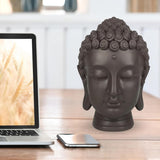 Zen'Light - Statuette mit Buddha-Kopf - Dekoration für Zen, Meditation und Feng Shui - Geschenk für eine entspannende und spirituelle Atmosphäre - Buddha-Statuette - Höhe: 20 cm - Farbe: grün/braun Statuetten und Skulpturen Naty Shop